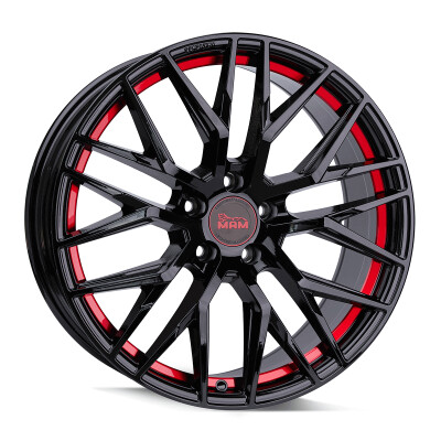 MAM RS4 8,5×20″ · 5×108 · ET45 · CB72,6 BLACK PAINTED RED INSIDE