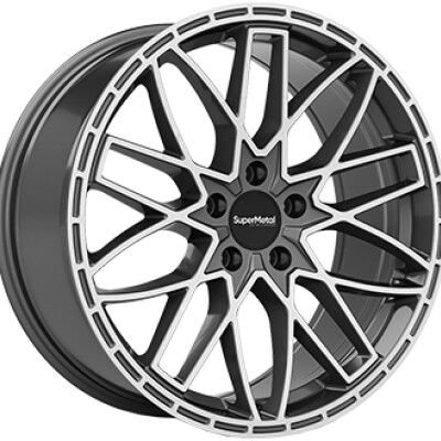 SUPER METAL VANE 8×20″ · 5×120 · ET55 · CB65,1 Gloss Gray / Polished
