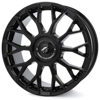 Damina Performance DM10 8×18″ · 5×112 · ET30 · CB72,6 Black Painted / Red Inlay