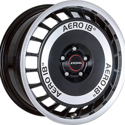 Ronal R50 REV 8×18″ · 5×100 · ET35 · CB76 Gloss Black / Polished