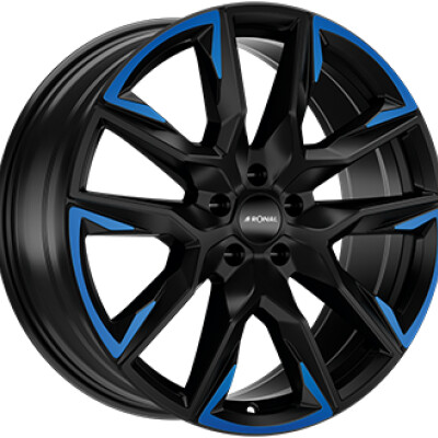 Ronal R71 10,5×21″ · 5×112 · ET43 · CB66,5 Black / Blue