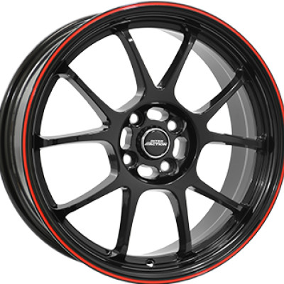 Inter Action PHOENIX 7×17″ · 4×100 · ET40 · CB73,1 Gloss Black / Red
