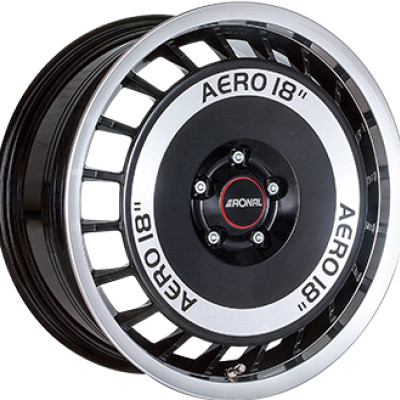 Ronal R50 Aero 8×18″ · 5×100 · ET35 · CB68 Gloss Black / Polished