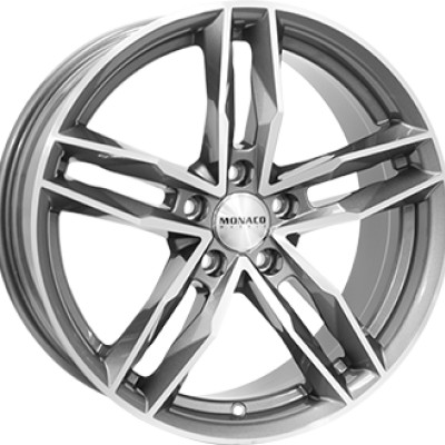 Monaco Wheels RR8M 7,5×17″ · 5×112 · ET45 · CB66,5 Anthracite / Polish