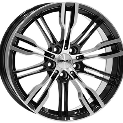 Monaco Wheels GP8 8×19″ · 5×120 · ET32 · CB72,6 Gloss Black / Polished