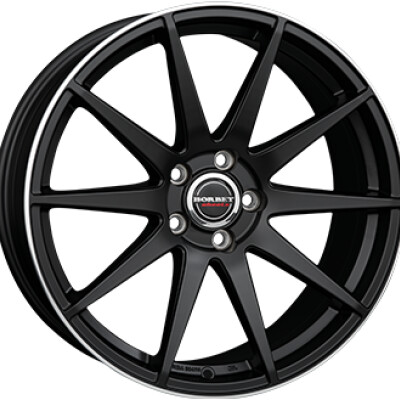 Borbet GTX 8×19″ · 5×108 · ET50 · CB72,6 Dull Black / Polished Lip